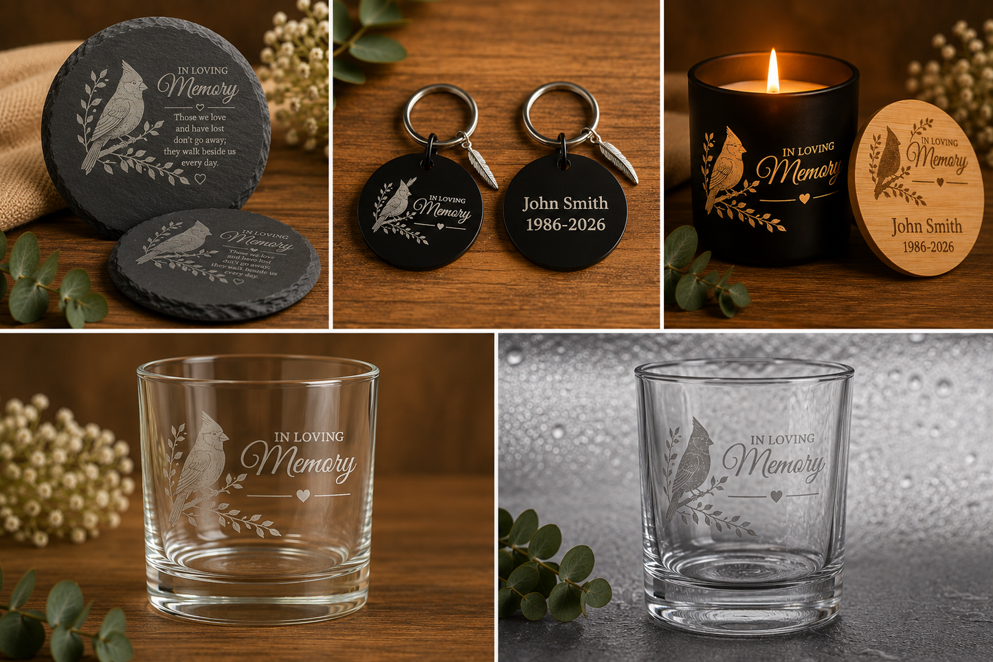 Personalized Memorial Gift Set (Cardinal)
