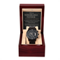 "Luxury Black Chronograph Watch for Men – Stainless Steel, Water Resistant, Perfect Father's Day or Anniversary Gift"