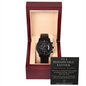 "Luxury Black Chronograph Watch for Men – Stainless Steel, Water Resistant, Perfect Father's Day or Anniversary Gift"