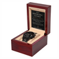 "Luxury Black Chronograph Watch for Men – Stainless Steel, Water Resistant, Perfect Father's Day or Anniversary Gift"