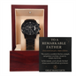 "Luxury Black Chronograph Watch for Men – Stainless Steel, Water Resistant, Perfect Father's Day or Anniversary Gift"