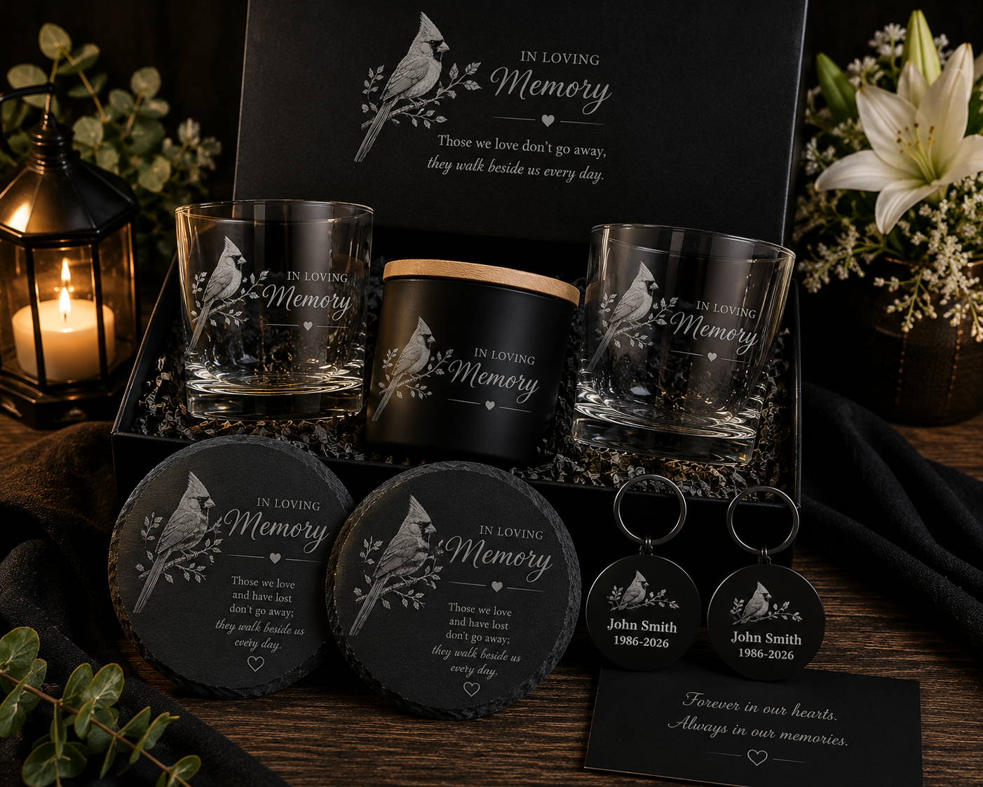 Personalized Memorial Gift Set (Cardinal)