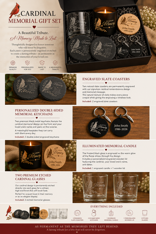 Personalized Memorial Gift Set (Cardinal)